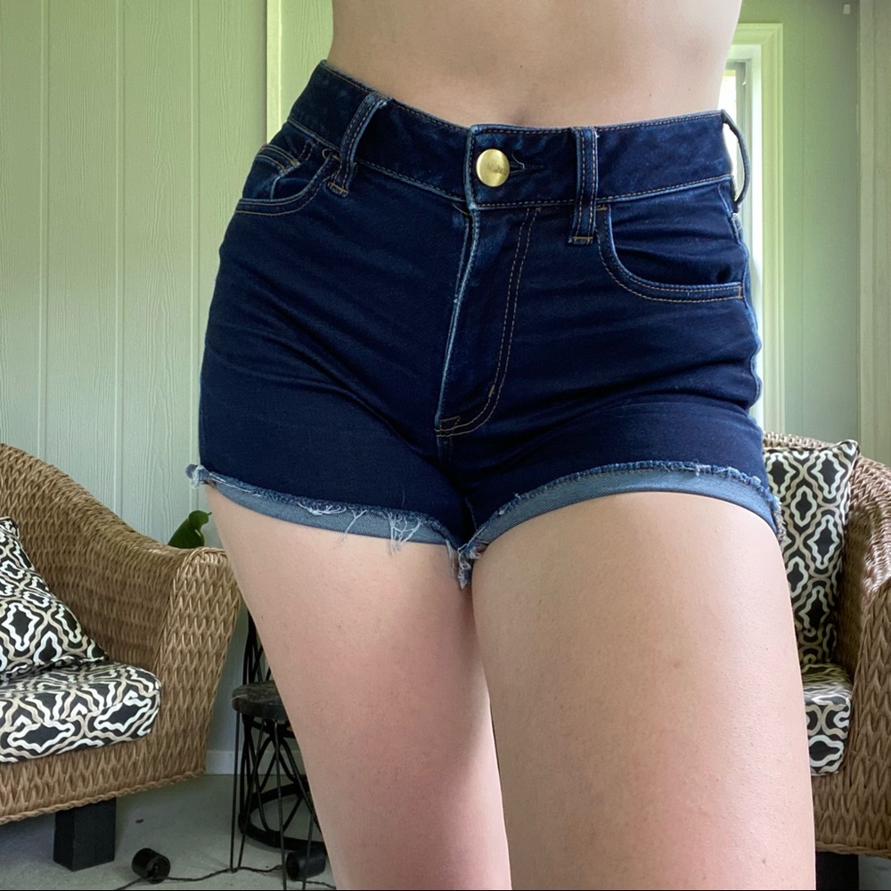 Dark Wash High Rise Shorts